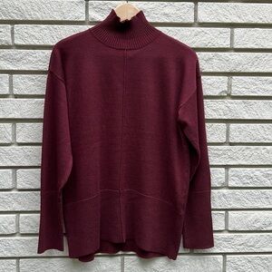 Spanner Burgundy/Wine Mock Neck Knit Sweater S